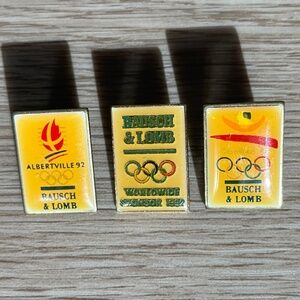 Vintage 1992 Barcelona Albertville Bausch & Lomb Olympic Games Enamel Lapel Pins